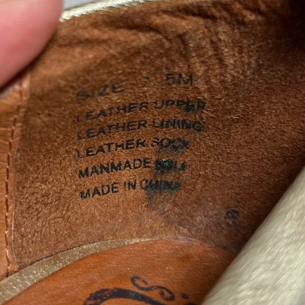 Jeffrey Campbell Adelaide Gold Leather Platform Wedge Heels - Size 7.5 - Picture 6 of 8